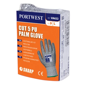PORTWEST VA622G7RL PU tenyérmártott vágásbiztos kesztyű, automatákhoz