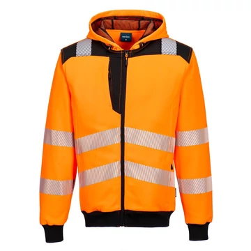 Portwest PW3 Hi-Vis zippzáras kapucnis pulóver