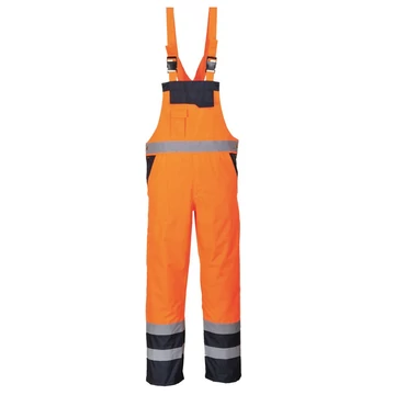 PORTWEST S489ORRXL Jól láthatósági bélelt mellesnadrág
