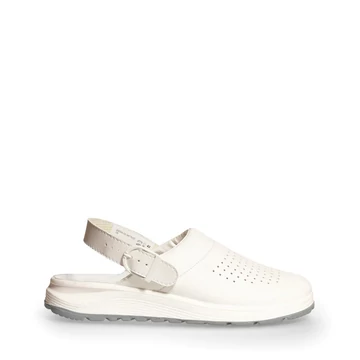 ABEBA ACTIVE 877020 fehér pántos munkavédelmi papucs, lyukacsos - 36