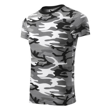 Camouflage póló unisex szürke terepszín XS