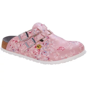 BIRKENSTOCK Kay ESD Birko-Flor női munkavédelmi papucs, szűkített, rózsaszín-virág 35