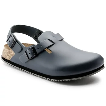 BIRKENSTOCK Tokio Super Grip Natural Leather munkavédelmi papucs, normál szűkített, kék 35