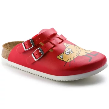 BIRKENSTOCK Kay Birko-Flor cat munkavédelmi papucs, piros 35