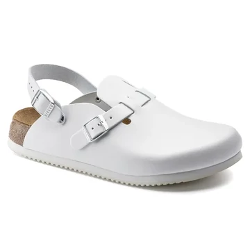BIRKENSTOCK Kay SL Soft Footbed Natural Leather munkavédelmi papucs, normál szélesség, fehér 39