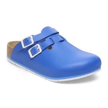 BIRKENSTOCK Kay PRO natural leather munkavédelmi papucs, normál szélesség, ultra kék 35