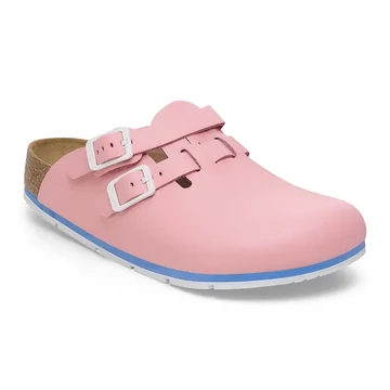 BIRKENSTOCK Kay PRO natural leather munkavédelmi papucs, szűkített, Coral Shell 35