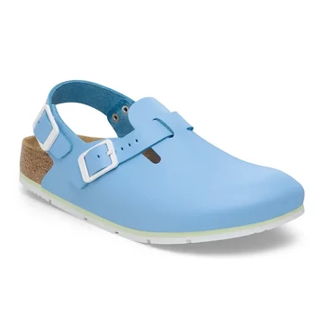 BIRKENSTOCK Tokio PRO Natural Leather munkavédelmi papucs, szűkített, Sky Blue 35