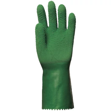 3815 MÁRTOTT ZÖLD KREPP LATEX MUNKAVÉDELMI KESZTYŰ, ÉRDES, CSÚSZÁSÁLLÓ, 32CM_10