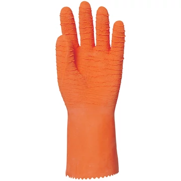 3818 MÁRTOTT NARANCS KREPP LATEX MUNKAVÉDELMI KESZTYŰ,ÉRDES,VEGYSZERÁLLÓ,32CM_8