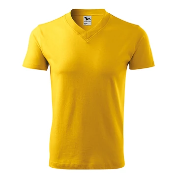 V-neck póló unisex sárga S