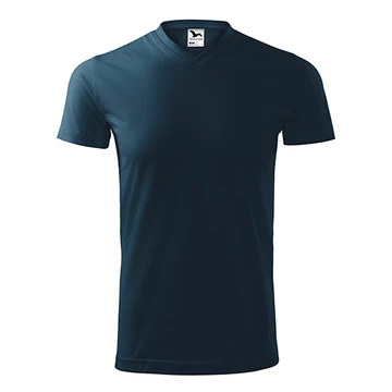 Heavy V-neck póló unisex tengerészkék S