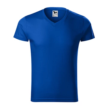 Slim Fit V-neck póló férfi királykék XL