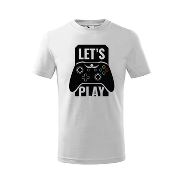 Lets play póló gyerek fehér 110 cm/4 éves