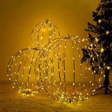 XMAS GÖMBÖK 3db MELEG FEHÉR*