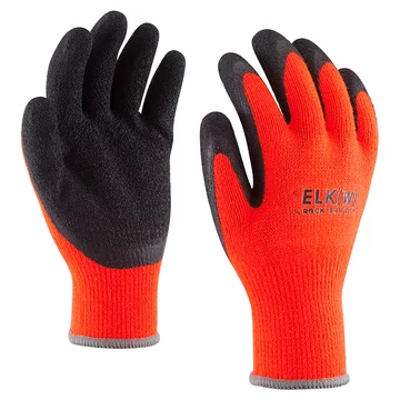 ELK(W) (korábban: LY2029) Kötött téli kesztyű, narancssárga, fekete latex mártással, akril/lycra alapanyagból