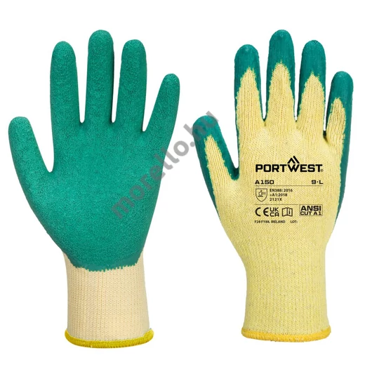 Portwest Mártott latex munkavédelmi kesztyű (A100 öko verzió)