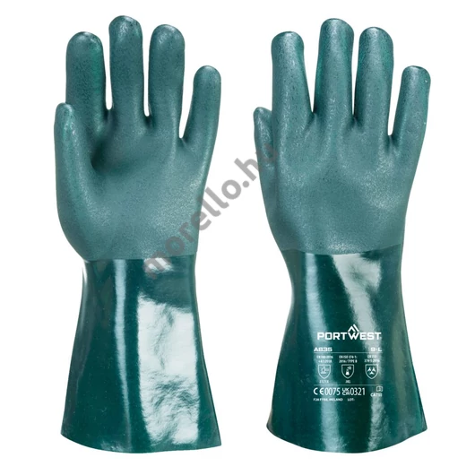 Portwest Duplán mártott PVC védőkesztyű 35cm