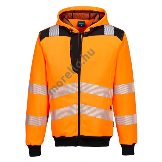 Portwest PW3 Hi-Vis zippzáras kapucnis pulóver