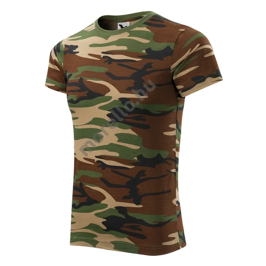 Camouflage póló unisex barna terepszín XS