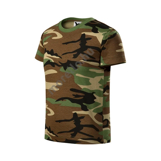 Camouflage póló gyerek barna terepszín 110 cm/4 éves