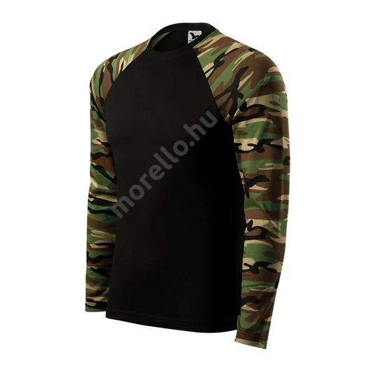 Camouflage LS póló unisex barna terepszín XS