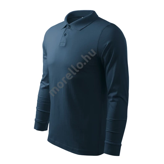Single J. LS galléros póló férfi tengerészkék 2XL