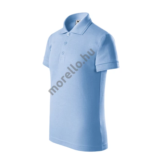 Pique Polo galléros póló gyerek égszínkék 158 cm/12 éves