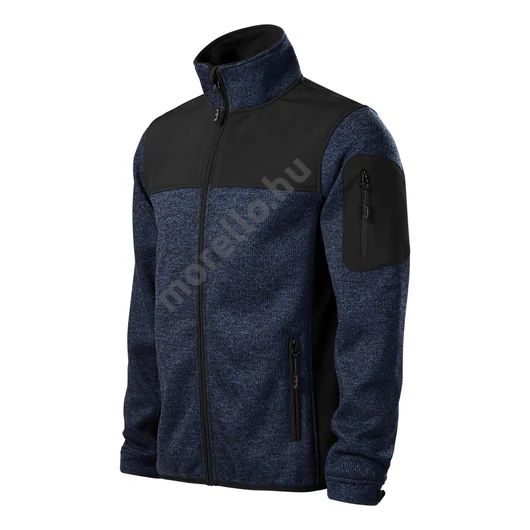 Casual softshell kabát férfi kötött melanzs kék S