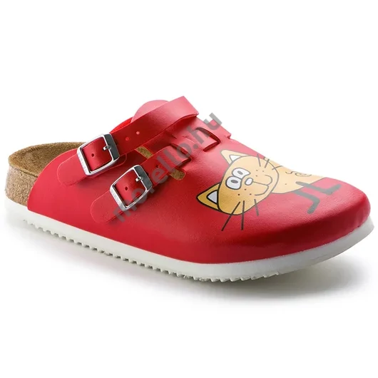 BIRKENSTOCK Kay Birko-Flor cat munkavédelmi papucs, piros 35