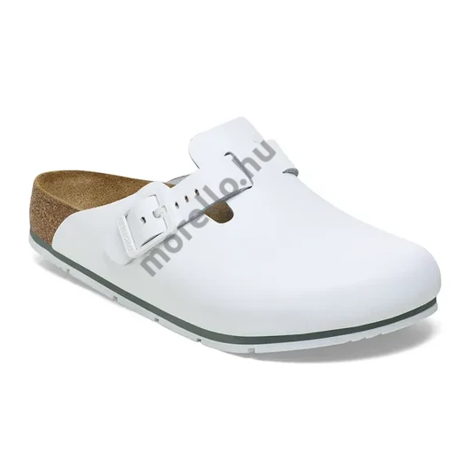BIRKENSTOCK Boston PRO Natural Leather munkavédelmi papucs, szűkített, fehér 35