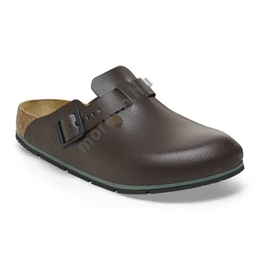 BIRKENSTOCK Boston PRO Natural Leather munkavédelmi papucs, szűkített, barna 35