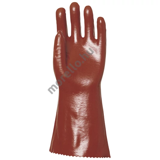 3634 MÁRTOTT PVC MUNKAVÉDELMI KESZTYŰ, BORDÓ, SAV/LÚG/OLAJÁLLÓ, 36CM_8