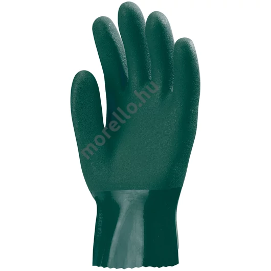 3719 MÁRTOTT POLIMER MUNKAVÉDELMI KESZTYŰ, ZÖLD, VEGYSZERÁLLÓ, 27CM_9