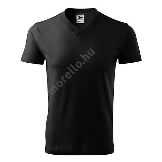V-neck póló unisex fekete S
