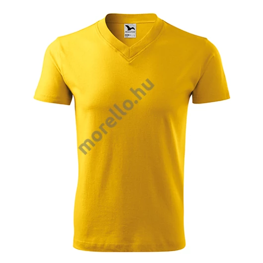 V-neck póló unisex sárga S