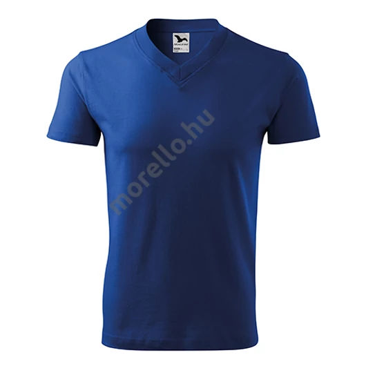V-neck póló unisex királykék M
