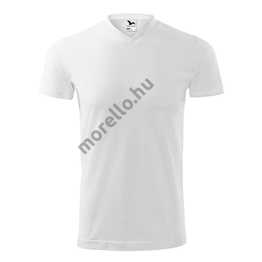 Heavy V-neck póló unisex fehér S