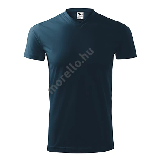 Heavy V-neck póló unisex tengerészkék S