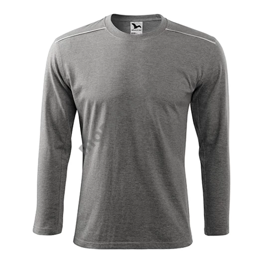 Long Sleeve póló unisex sötétszürke melírozott 3XL