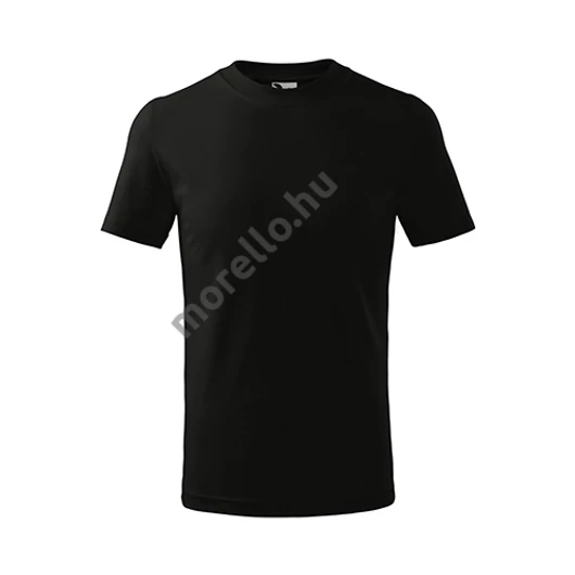Basic póló gyerek fekete 110 cm/4 éves