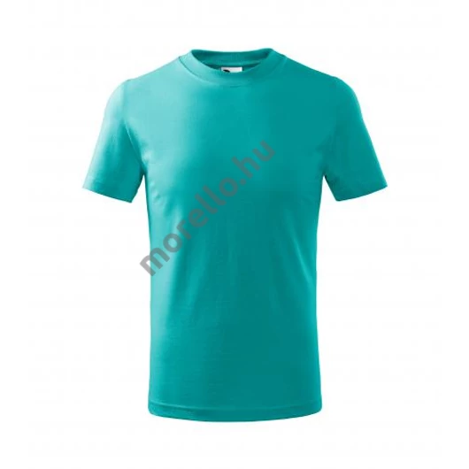 Basic póló gyerek smaragdzöld 110 cm/4 éves