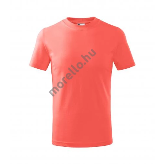 Basic póló gyerek coral 134 cm/8 éves