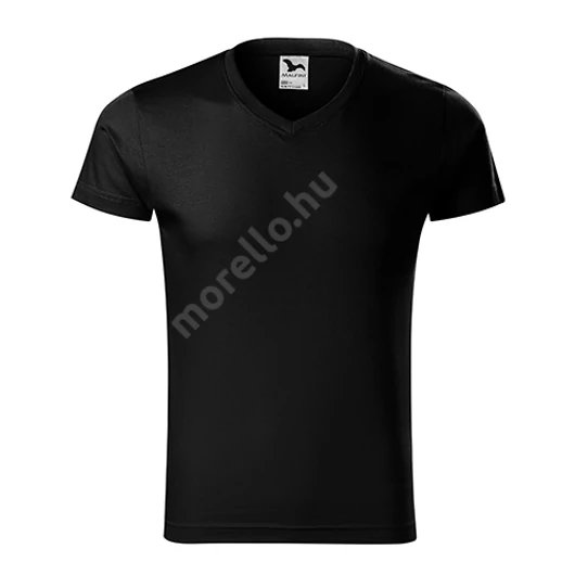 Slim Fit V-neck póló férfi fekete S