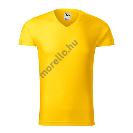 Slim Fit V-neck póló férfi sárga S