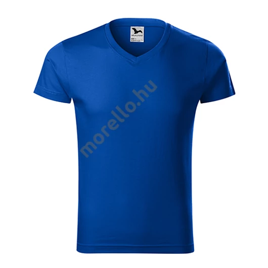 Slim Fit V-neck póló férfi királykék XL