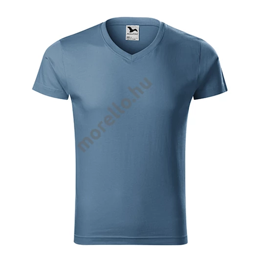 Slim Fit V-neck póló férfi farmerkék S