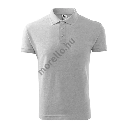 Pique Polo galléros póló férfi világosszürke melírozott 3XL