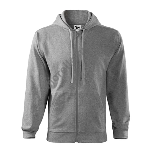 Trendy Zipper felső férfi sötétszürke melírozott S