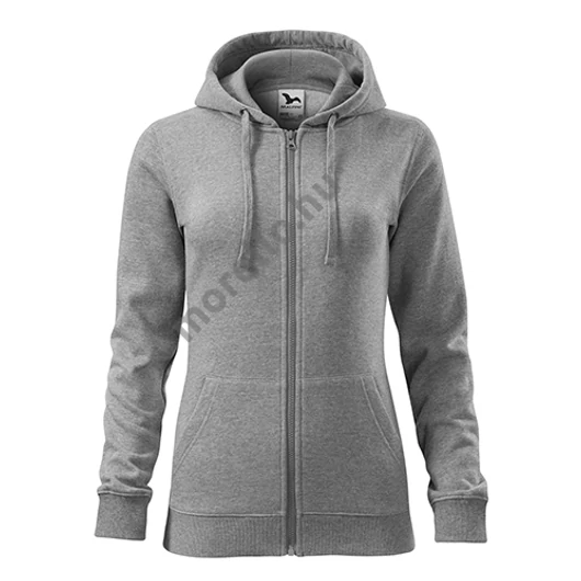 Trendy Zipper felső női sötétszürke melírozott XS